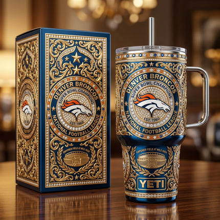 Denver Broncos 40oz Tumbler with Lid and Straw
