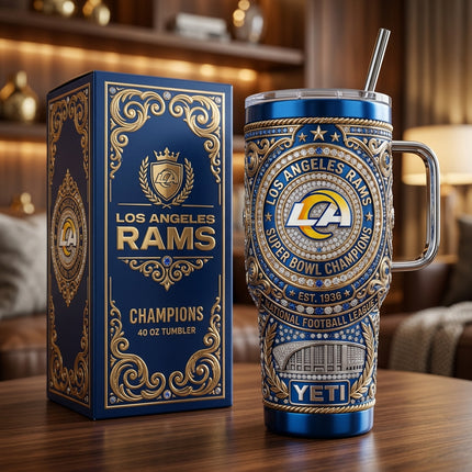 Los Angeles Rams 40oz Tumbler with Lid and Straw