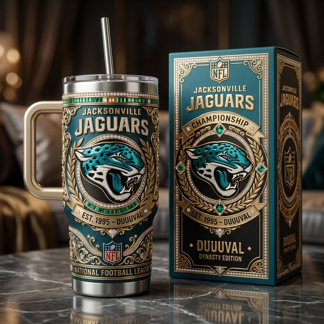 Jacksonville Jaguars 40oz Tumbler with Lid and Straw