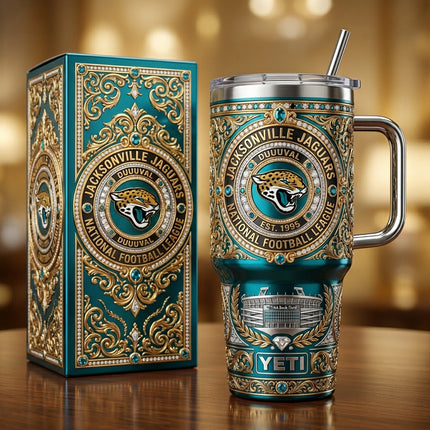 Jacksonville Jaguars 40oz Tumbler with Lid and Straw