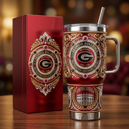 Georgia Bulldogs 40oz Tumbler with Lid and Straw