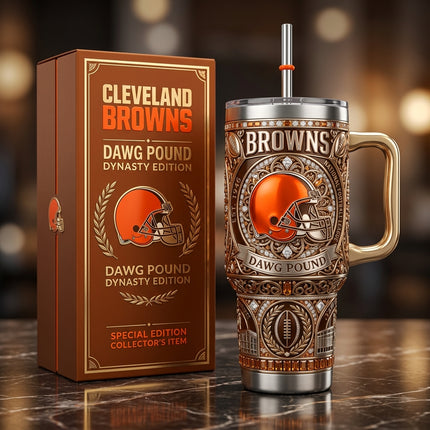 Cleveland Browns 40oz Tumbler with Lid and Straw