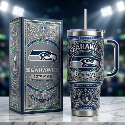 Seattle Seahawks 40oz Tumbler with Lid and Straw