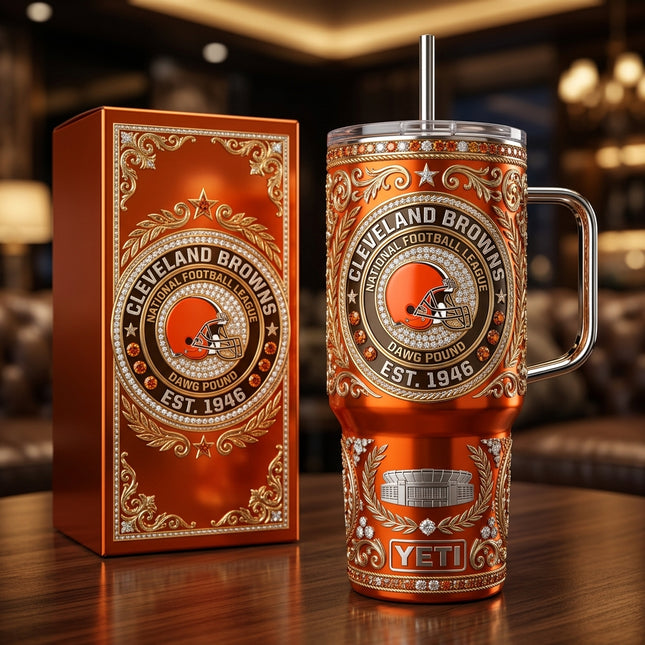 Cleveland Browns 40oz Tumbler with Lid and Straw