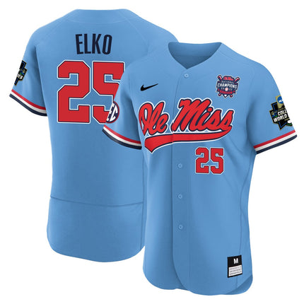 Men's Ole Miss Baseball Champion Patch Flex Base Jersey 2022 – All Stitched