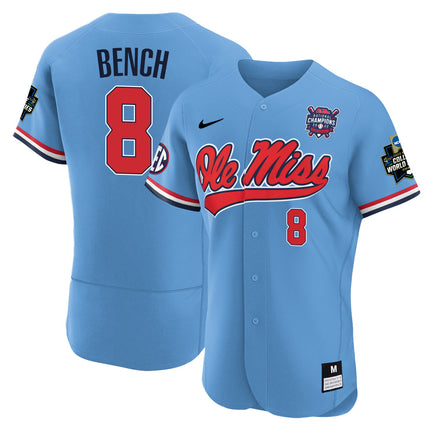 Men's Ole Miss Baseball Champion Patch Flex Base Jersey 2022 – All Stitched