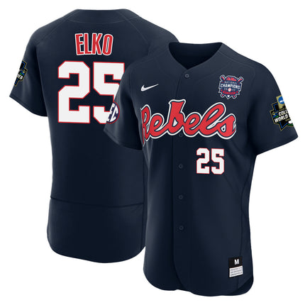 Men's Ole Miss Baseball Champion Patch Flex Base Jersey 2022 – All Stitched