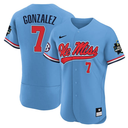 Men's Ole Miss Baseball Champion Patch Flex Base Jersey 2022 – All Stitched