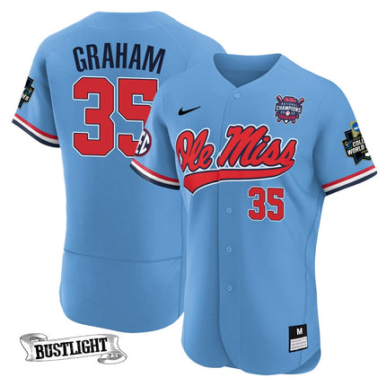 Youth's Ole Miss Baseball Champion Patch Flex Base Jersey 2022 – All Stitched