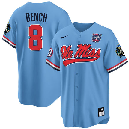 Men's Ole Miss Baseball Champion Patch Cool Base Jersey 2022 – All Stitched
