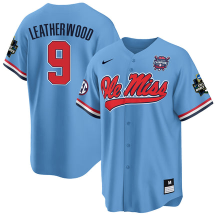 Men's Ole Miss Baseball Champion Patch Cool Base Jersey 2022 – All Stitched