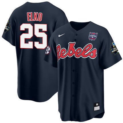 Men's Ole Miss Baseball Champion Patch Cool Base Jersey 2022 – All Stitched