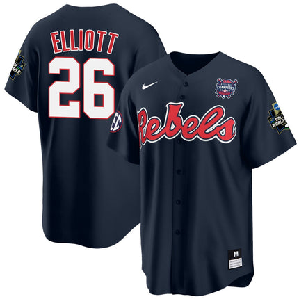 Men's Ole Miss Baseball Champion Patch Cool Base Jersey 2022 – All Stitched