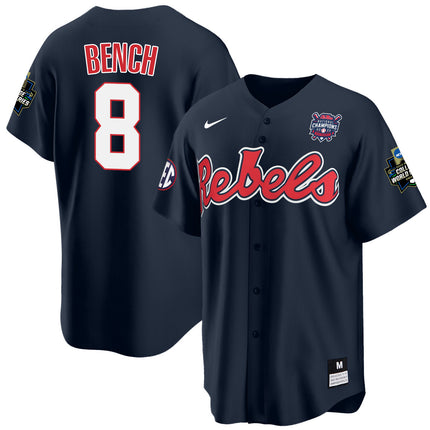 Men's Ole Miss Baseball Champion Patch Cool Base Jersey 2022 – All Stitched