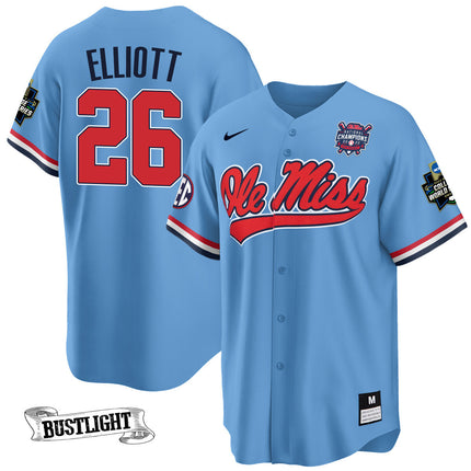 Youth's Ole Miss Baseball Champion Patch Cool Base Jersey 2022 – All Stitched