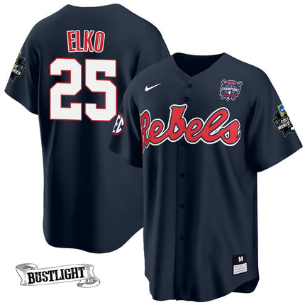 Youth's Ole Miss Baseball Champion Patch Cool Base Jersey 2022 – All Stitched