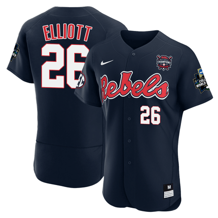 Men's Ole Miss Baseball Champion Patch Flex Base Jersey 2022 – All Stitched