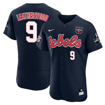 Men's Ole Miss Baseball Champion Patch Flex Base Jersey 2022 – All Stitched