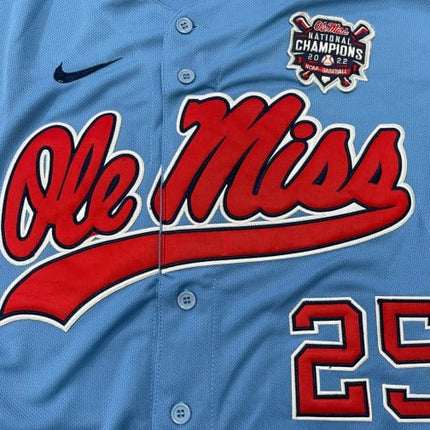 Men's Ole Miss Baseball Champion Patch Flex Base Jersey 2022 – All Stitched