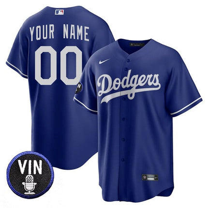 Men's Los Angeles Dodgers Vin Scully Tribute Custom Name and Number Jersey – All Stitched