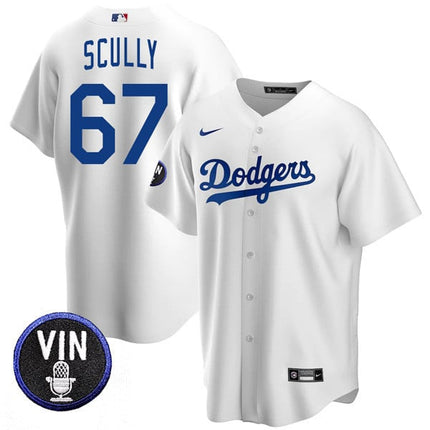 Men’s Los Angeles Dodgers Vin Scully Tribute Cool Base Jersey – All Stitched