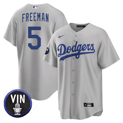 Men’s Los Angeles Dodgers Vin Scully Tribute Cool Base Jersey – All Stitched