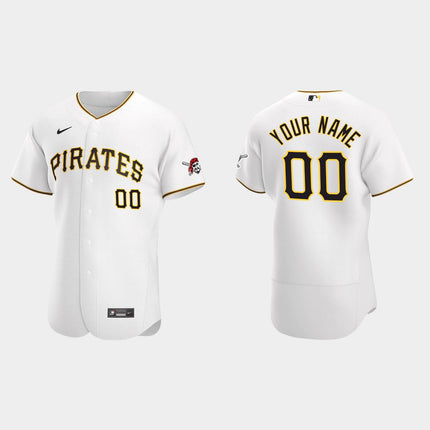 Men's Pittsburgh Pirates White 2020 Home Custom Jersey – All Stitched