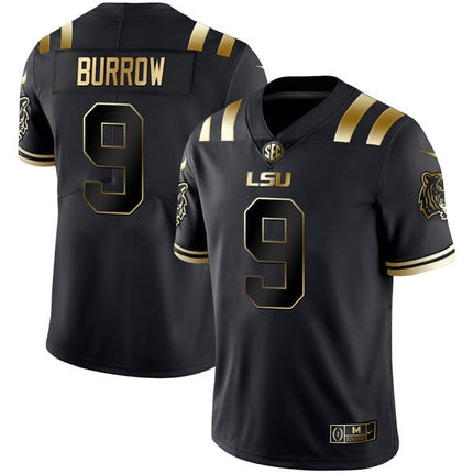 Men’s LSU Tigers Black Gold Jersey – All Stitched