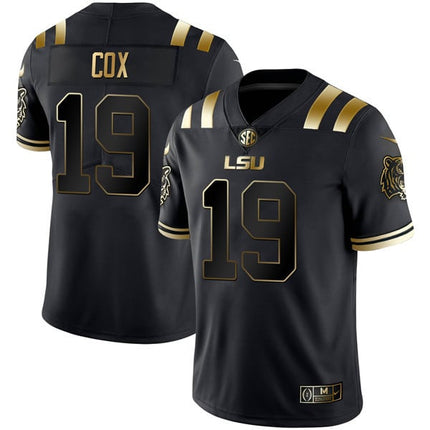 Men’s LSU Tigers Black Gold Jersey – All Stitched