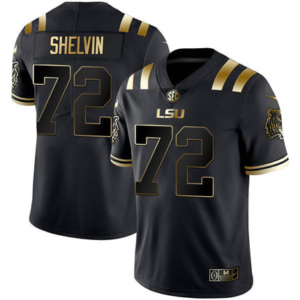 Men’s LSU Tigers Black Gold Jersey – All Stitched