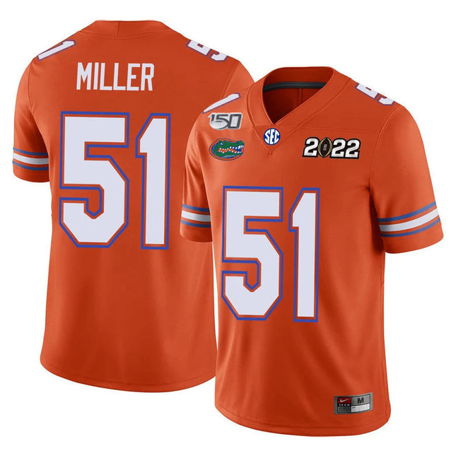 Men's Florida Gators Football 150th Anniversary Patch Players Jersey Collection - All Stitched