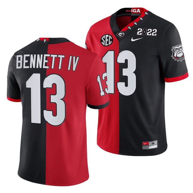 Men's Georgia Bulldogs 2022 National Championship Jersey All Stitched - Black Split Edition