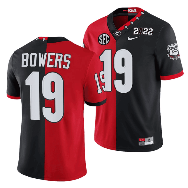 Men's Georgia Bulldogs 2022 National Championship Jersey All Stitched - Black Split Edition