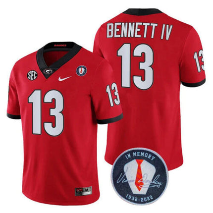 Men's Georgia Bulldogs Players Jersey Honoring Vince Dooley Patch - All Stitched