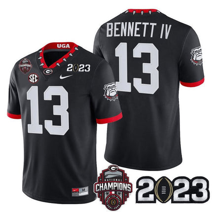 Men’s Georgia Bulldogs Players 2023 CFP National Champions Patch Jersey – All Stitched