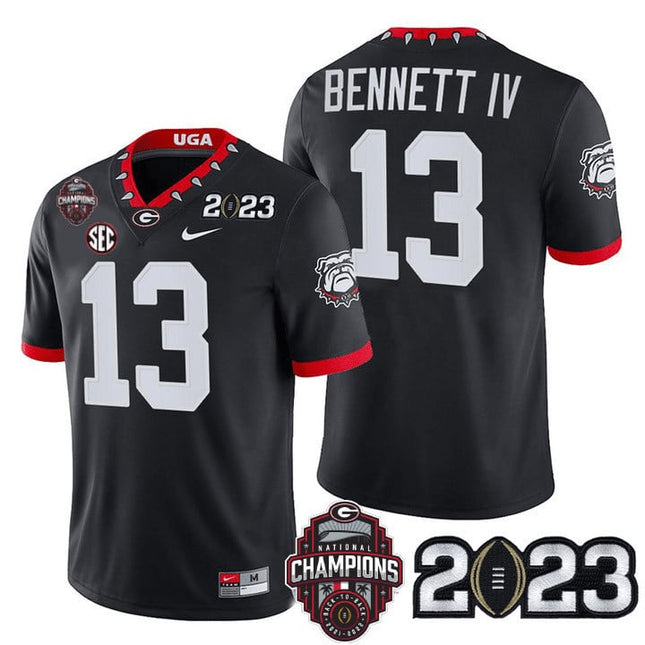 Men’s Georgia Bulldogs Players 2023 CFP National Champions Patch Jersey – All Stitched