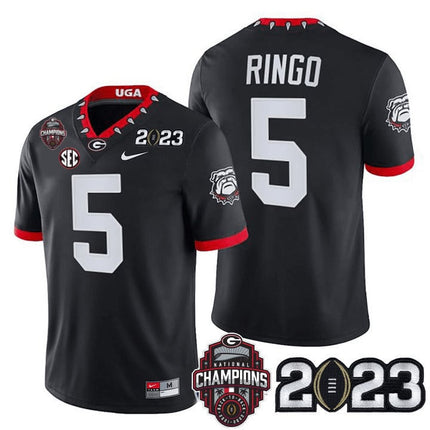 Men’s Georgia Bulldogs Players 2023 CFP National Champions Patch Jersey – All Stitched