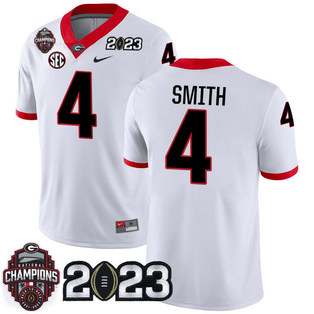 Men’s Georgia Bulldogs Players 2023 CFP National Champions Patch Jersey – All Stitched