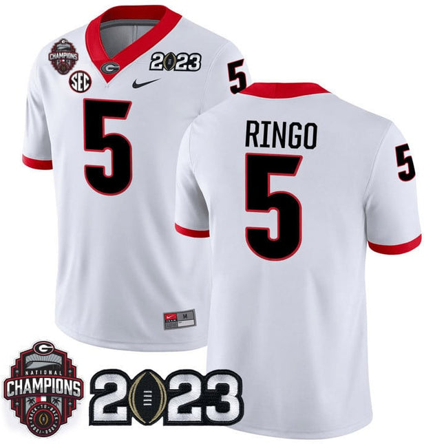 Men’s Georgia Bulldogs Players 2023 CFP National Champions Patch Jersey – All Stitched