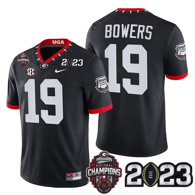 Men’s Georgia Bulldogs Players 2023 CFP National Champions Patch Jersey – All Stitched