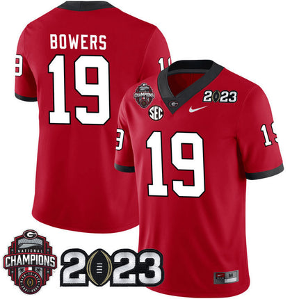 Men’s Georgia Bulldogs Players 2023 CFP National Champions Patch Jersey – All Stitched