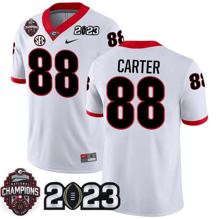 Men’s Georgia Bulldogs Players 2023 CFP National Champions Patch Jersey – All Stitched