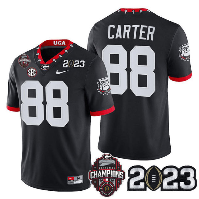 Men’s Georgia Bulldogs Players 2023 CFP National Champions Patch Jersey – All Stitched