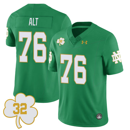 Men's Notre Dame Football Johnny Lujack Patch Jersey - All Stitched