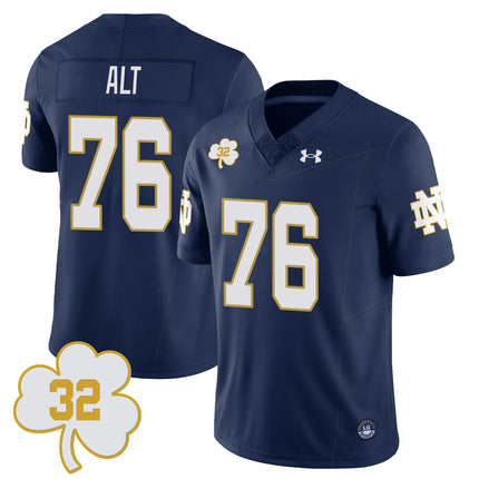 Men's Notre Dame Football Johnny Lujack Patch Jersey - All Stitched