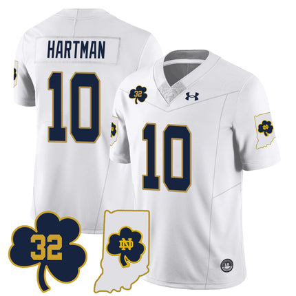 Men?s Notre Dame Fighting Irish Football Stitched Jersey ? Indiana Map