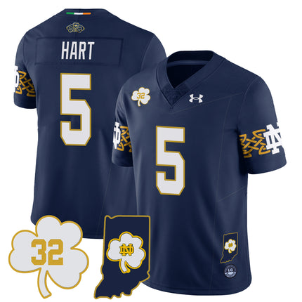 Men?s Notre Dame Fighting Irish Football Stitched Jersey ? Indiana Map
