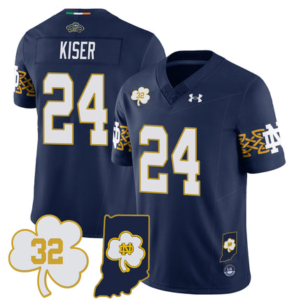 Men?s Notre Dame Fighting Irish Football Stitched Jersey ? Indiana Map