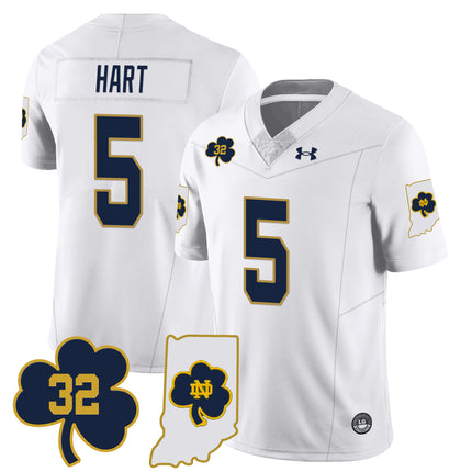Men?s Notre Dame Fighting Irish Football Stitched Jersey ? Indiana Map
