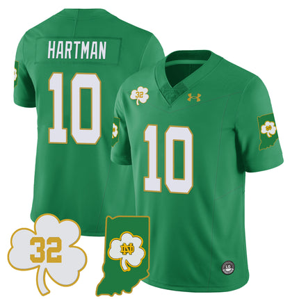 Men?s Notre Dame Fighting Irish Football Stitched Jersey ? Indiana Map